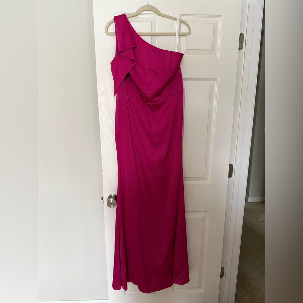 Azazie Fuchsia One-Shoulder Dress